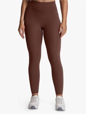 High-Rise Brown Compression Leggings - Women